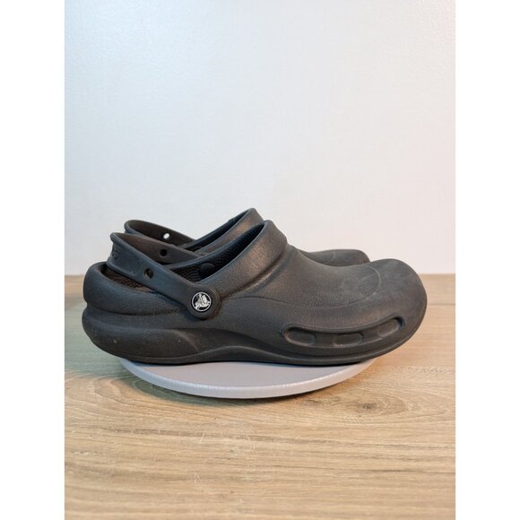 Crocs Sandal Womens 11 Black Slingback Bistro Clog Work Chef Shoe Anti Slip - Picture 4 of 10